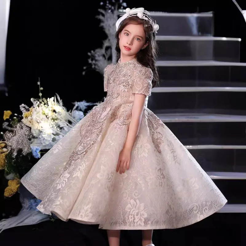 

Children's Formal Dress Princess Dress Flower Girl Wedding Little Girl Birthday Girl Host Dress Catwalk Piano Performance Dress
