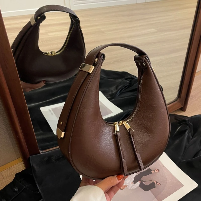 

Модная женская сумка, новинка 2025, стильная высококачественная универсальная сумка Spice Girl под мышками на одно плечо в форме полумесяца, ручная большая сумка