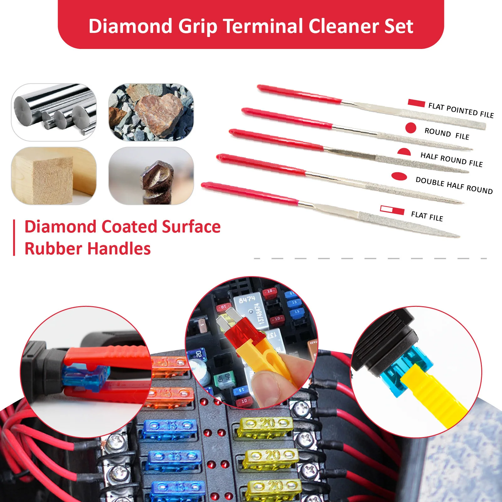 Car Terminal Removal Tool Kit Pin Extractor Tool Set Cable Stripper Cutter Needle File Set Blade Glass Fuse Puller with Bag