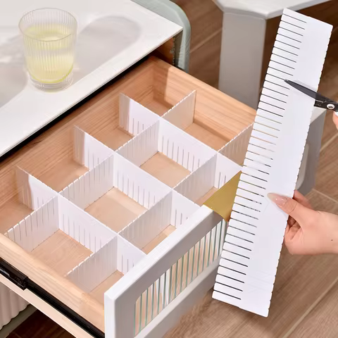 10 Drawer Separators Pink White Plastic Grid Dividers, Ideal for Organizing Socks, Underwear, Beauty Products, And Garments