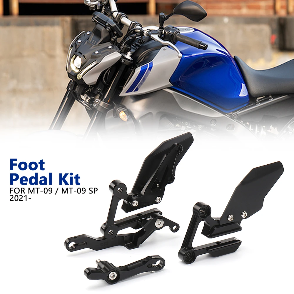 

New Motorcycle Aluminum Adjustable Footpegs Foot Pegs Foot Pedals Rest Rearset For YAMAHA MT09 MT 09 MT-09 SP 2021 2022 2023