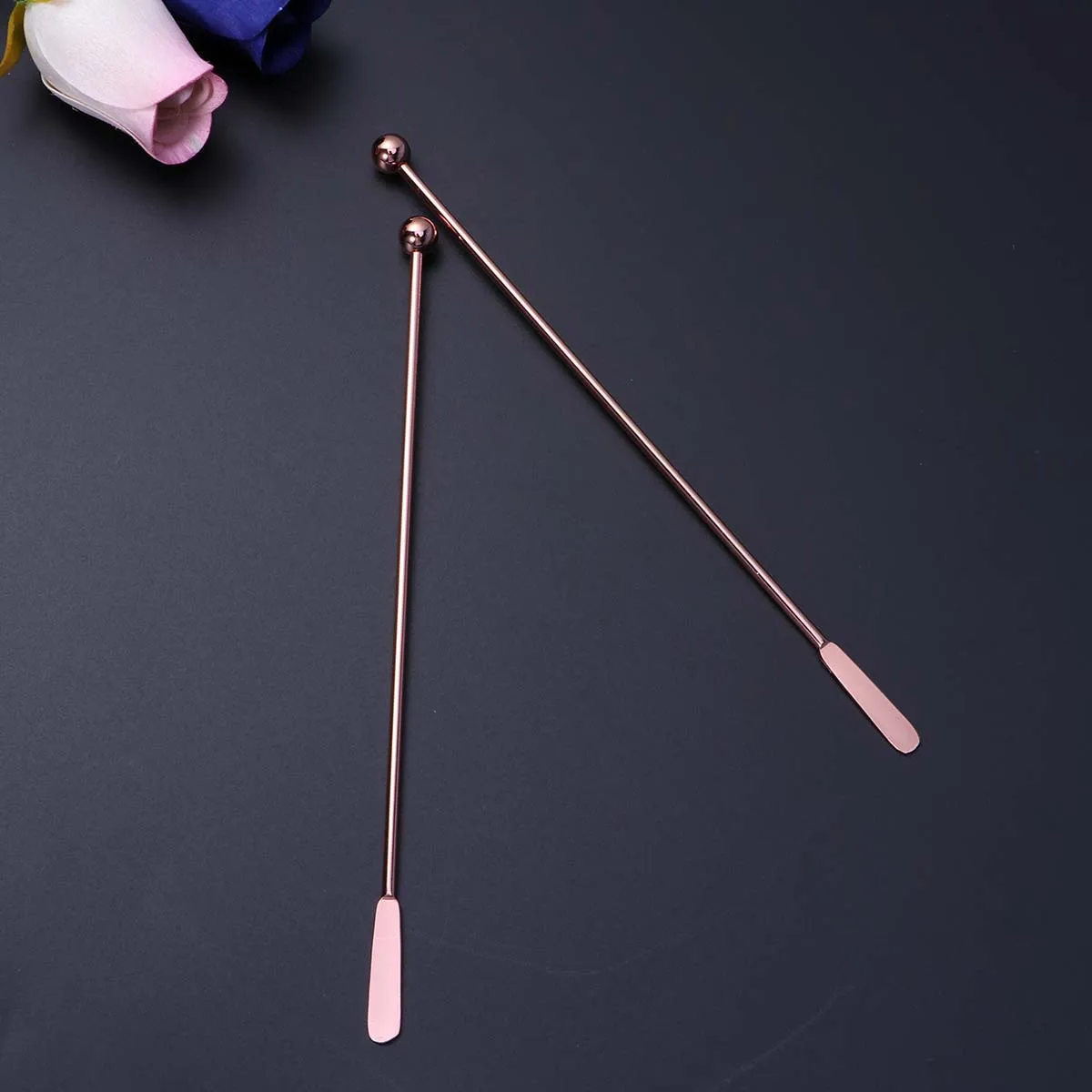

5 Pcs Coffee Whisk Stainless Steel Stirring Rod Swizzle Sticks Reusable for Cocktails Drinks Beverage Stirrer Golden