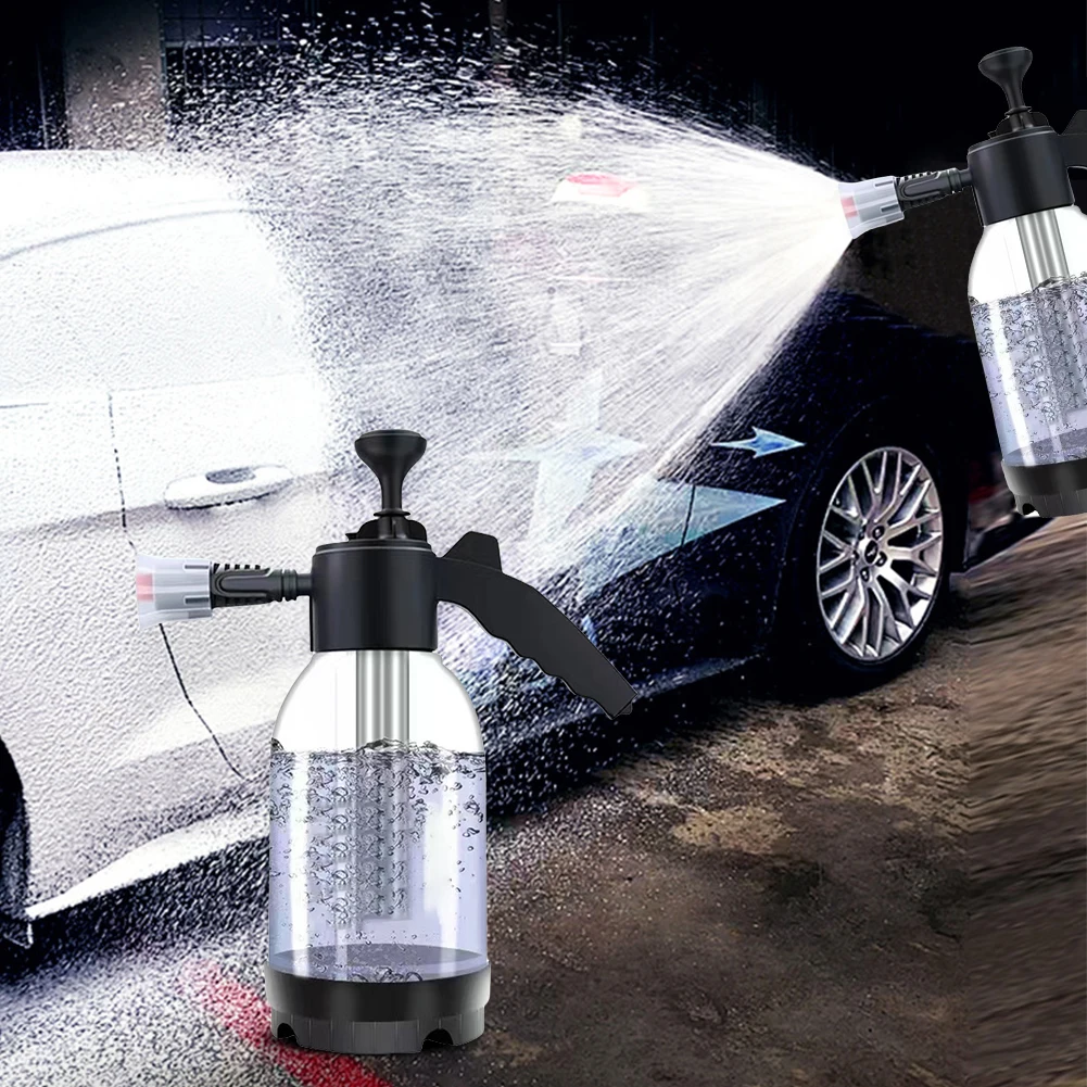 2L Car Foam Sprayer Hand Pump Window Clean Foam Watering Can Spray High Pressure Car Wash Spray Bottle Auto Cleaning Tools