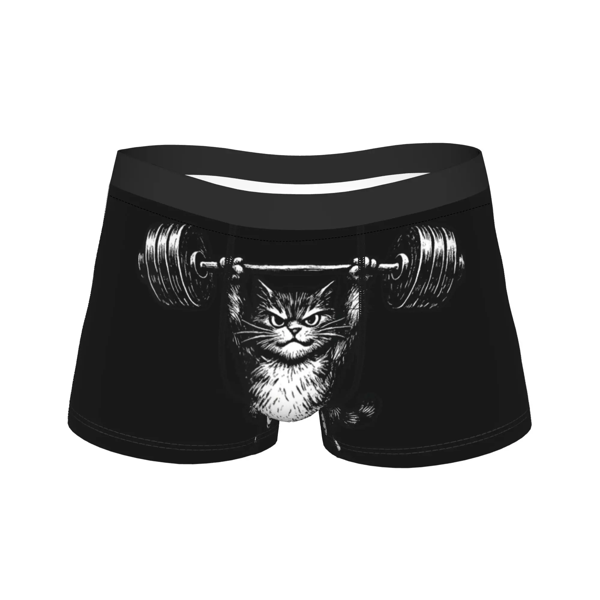 

Funny Weight Lifting Gym Cat Deadlift Underwear Custom DIY Trunk Hot Sale Males Panties Funny Shorts Briefs Birthday Gift