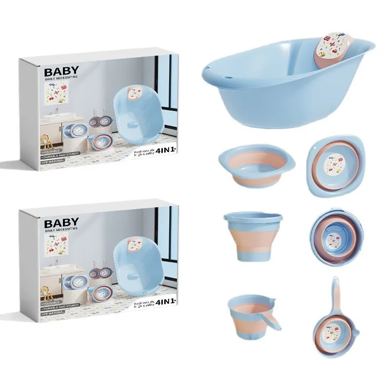 Baby Sitting-and-laying Anti-slip Bathtub for Bathing. Children's Cute Bathtub Set