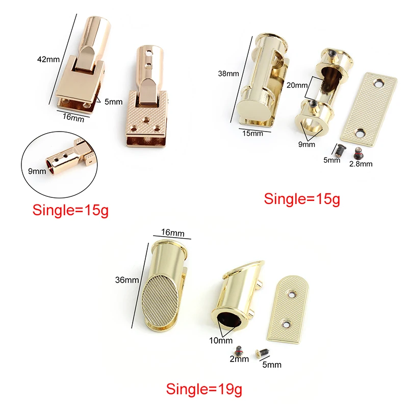 4-30-50PCS Metal Bag Side Edge Hang Screw Buckle For Leather Craft Bag Strap Belt Handle Shoulder Round Slide Clip Accessories