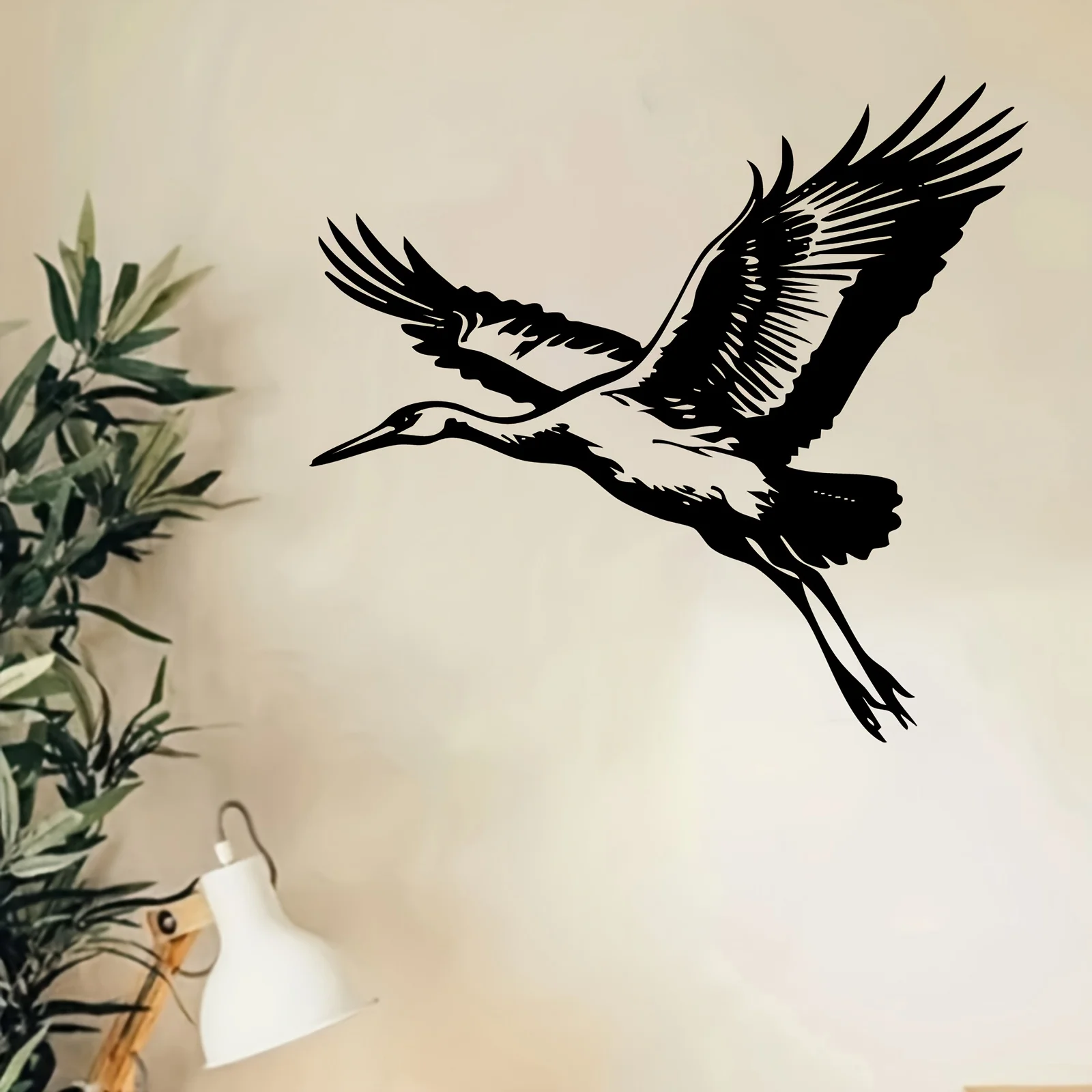 CIFBUY Crane Metal Wall Art Waterproof Durable Iron Craft Decor For Entryway Patio Garden Home Interior Gift