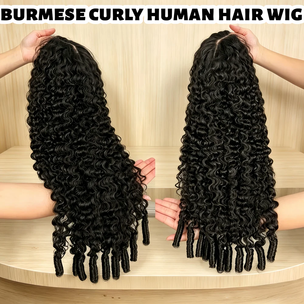 

40 Inch Burmese Curly Hair Wig 13x6 HD Lace Frontal Human Hair Wig 250% Density Natural 13x4 Lace Front Deep Wave Wig For Women