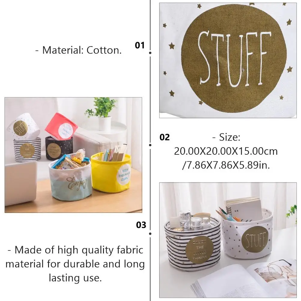 

Desktop Cotton Fabric Large Capacity Foldable Bins Foldable Storage Bin Home Office Storage Box ganizer Container