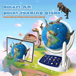 Globo AR world smart point-reading da 20cm, con luce notturna come globo di ornamenti da tavolo per imparare la geografia e la storia