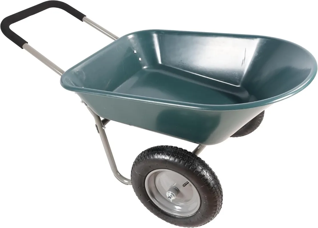 

Garden Carts with Wheels Outdoor Utility Cart Wagon Garden Wheelbarrows Two Wheeled Dollies 15 Inch Pneumatic Material Transport