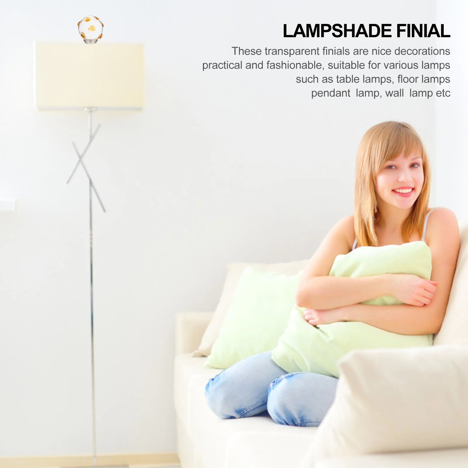 

2 шт., прозрачный стеклянный абажур, стильное украшение для лампы, крышки для настольного светильника, ручка, практичный декоративный аксессуар для жизни