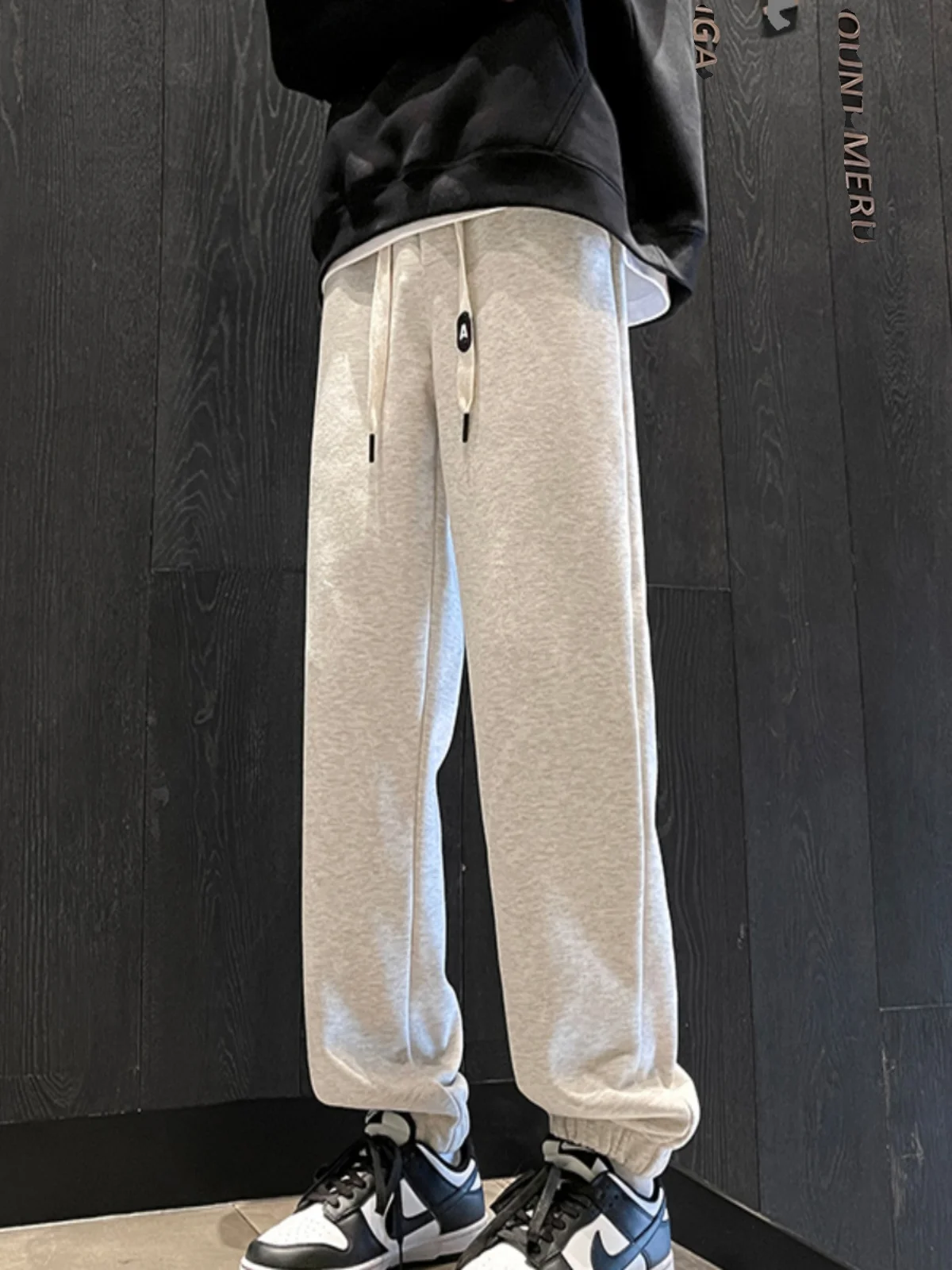 ey Fce Lined Men's Sweatpants Autumn Winter Sports Sle Harlan Pants Low Waist Straight Leg Casual Trousers