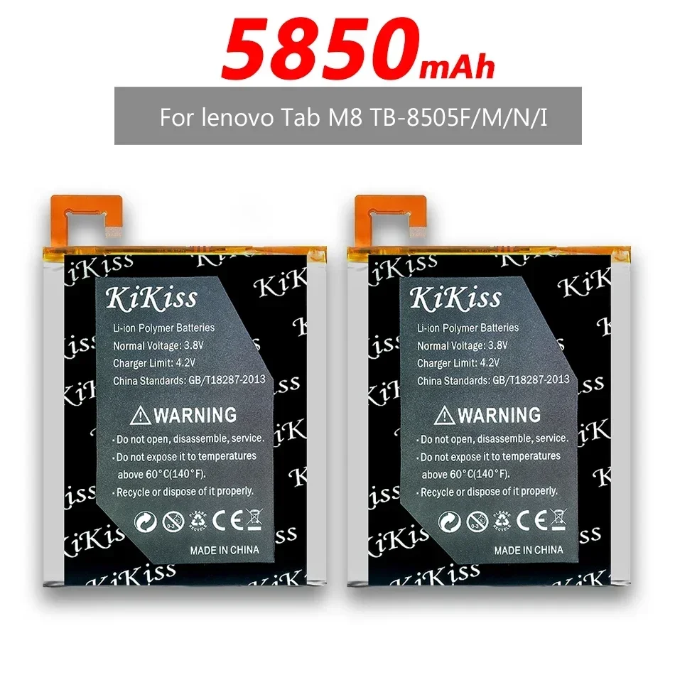 5850mAh KiKiss L19D1P31 Replacement Tablet Battery for Lenovo Tab M8 TB-8505F TB-8505M TB-8505N TB-8505I Batteries+ Free Tools