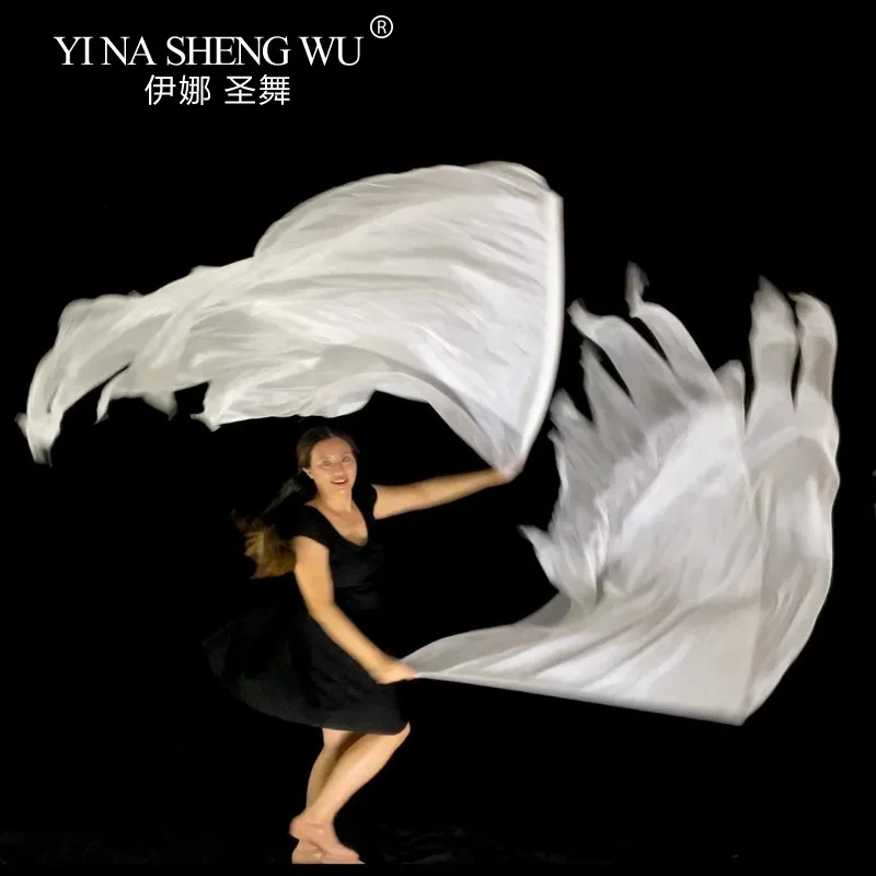 Bandeira de dança feminina, bandeira de adoração gradiente de seda, acessórios de dança, bandeiras com haste flexível, cores personalizáveis