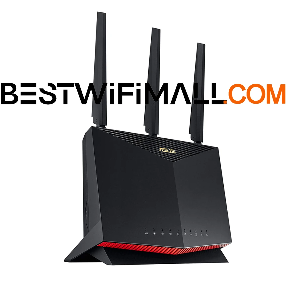 

ASUS RT-AX86U AX5700 ROG Gaming WiFi Router 5700 Mbps Dual Band Wi-Fi 6 802.11AX 2500 Sq Ft & 35+Devices NVIDIA GeForce