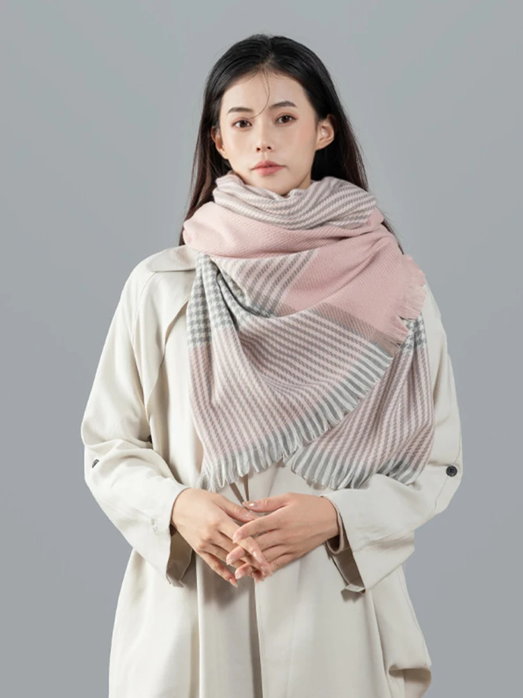 

Autumn Winter Women Scarf Classic Vintage Houndstooth Scarve Pashmina Warm Mujer Femme Foulard Bufanda Wrap Shawl Echarpe Hiver