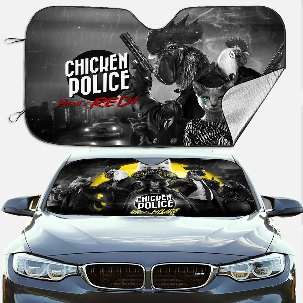 لعبة الدجاج طلاءها الأحمر مظلة السيارات الستائر الزجاج الأمامي المضادة للأشعة فوق البنفسجية حماية الجبهة الشمس الظل التبريد حامي #3