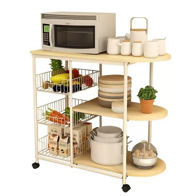 shelves, kitchen supplies storage racks, floor-to-ceiling multi-layer microwave ovens, vegetable ovens, storage shelves