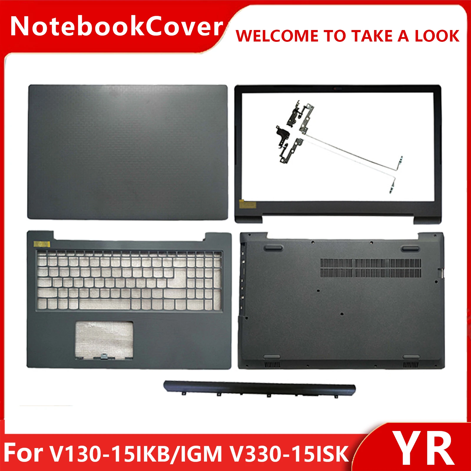 

NEW For Lenovo V130-15IKB/IGM V330-15ISK/IKB Laptop LCD Back Cover Front Bezel Palmrest Bottom Case Replacement hinge