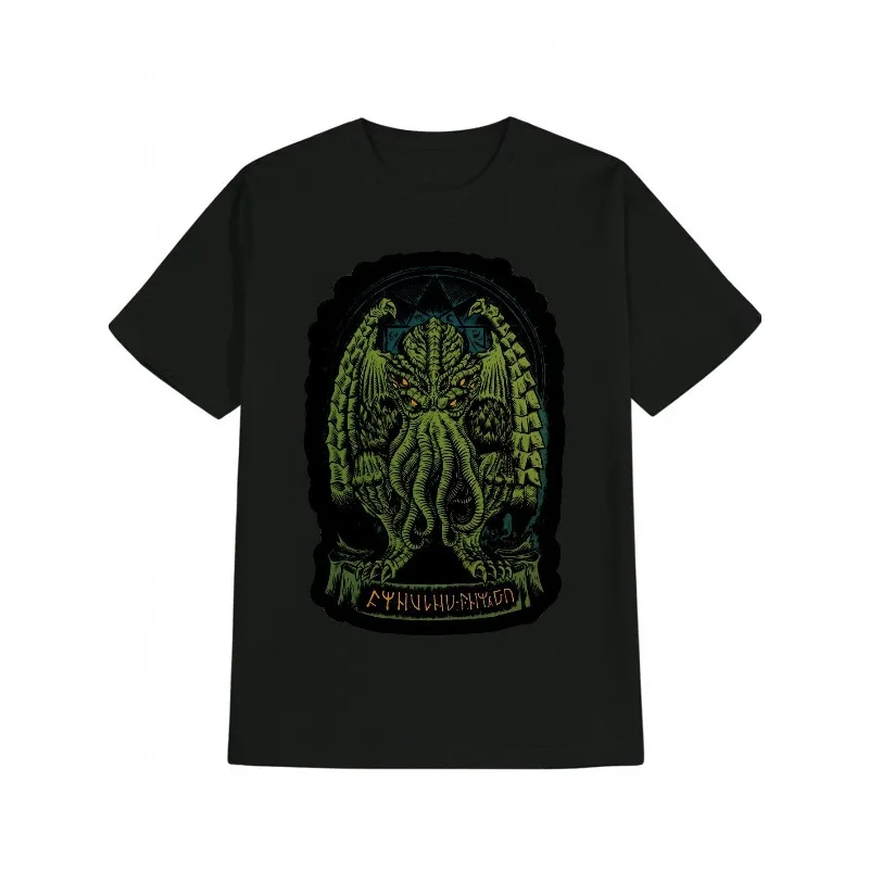 Funny Men Short Sleeve Graphic Fashion Vintage Print Summer Black T-shirt Collection Essential