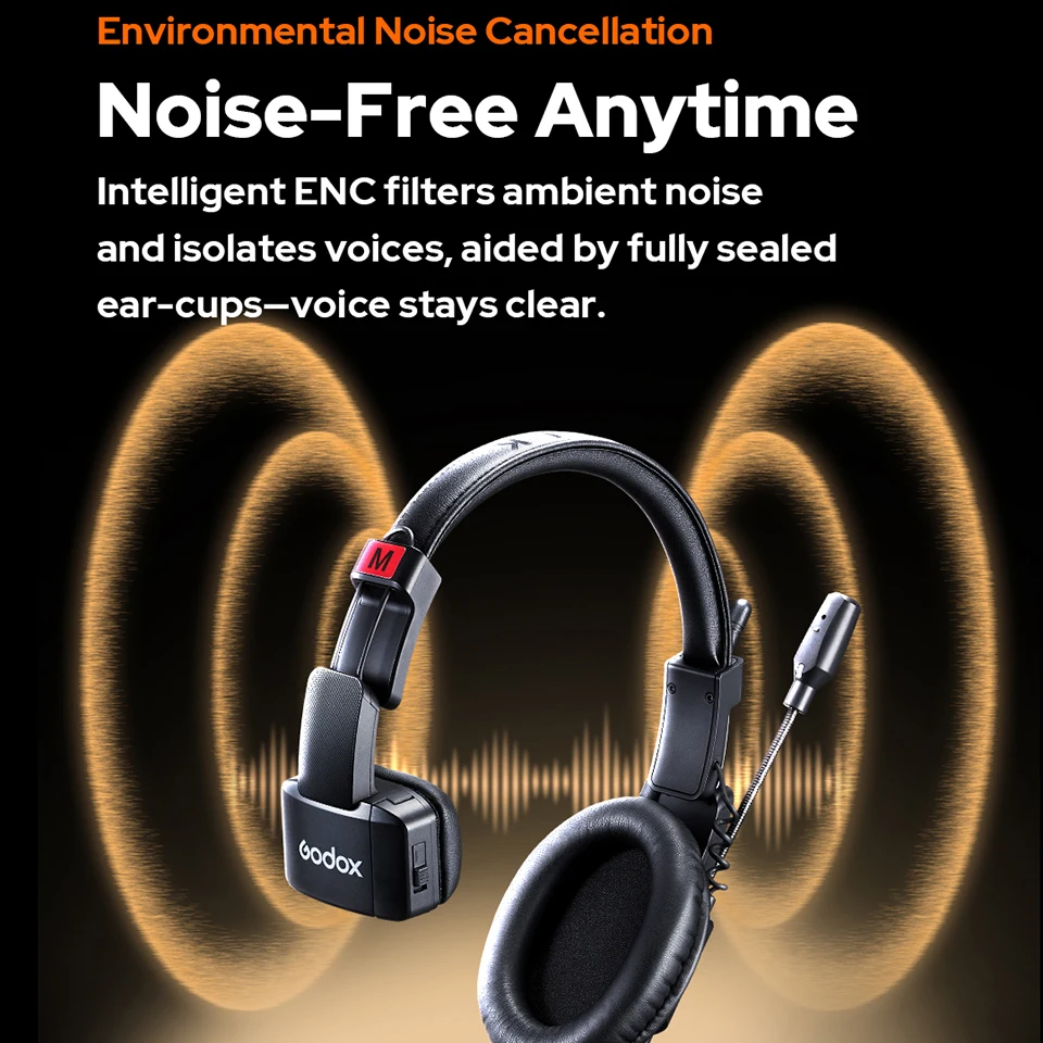 Godox SKYTALK AIR 2.4G ميكروفون لاسلكي كامل دوبلكس إنترفون مراقبة في الوقت الحقيقي وتصميم مدمج للتسجيل المباشر/الميداني في الهواء الطلق