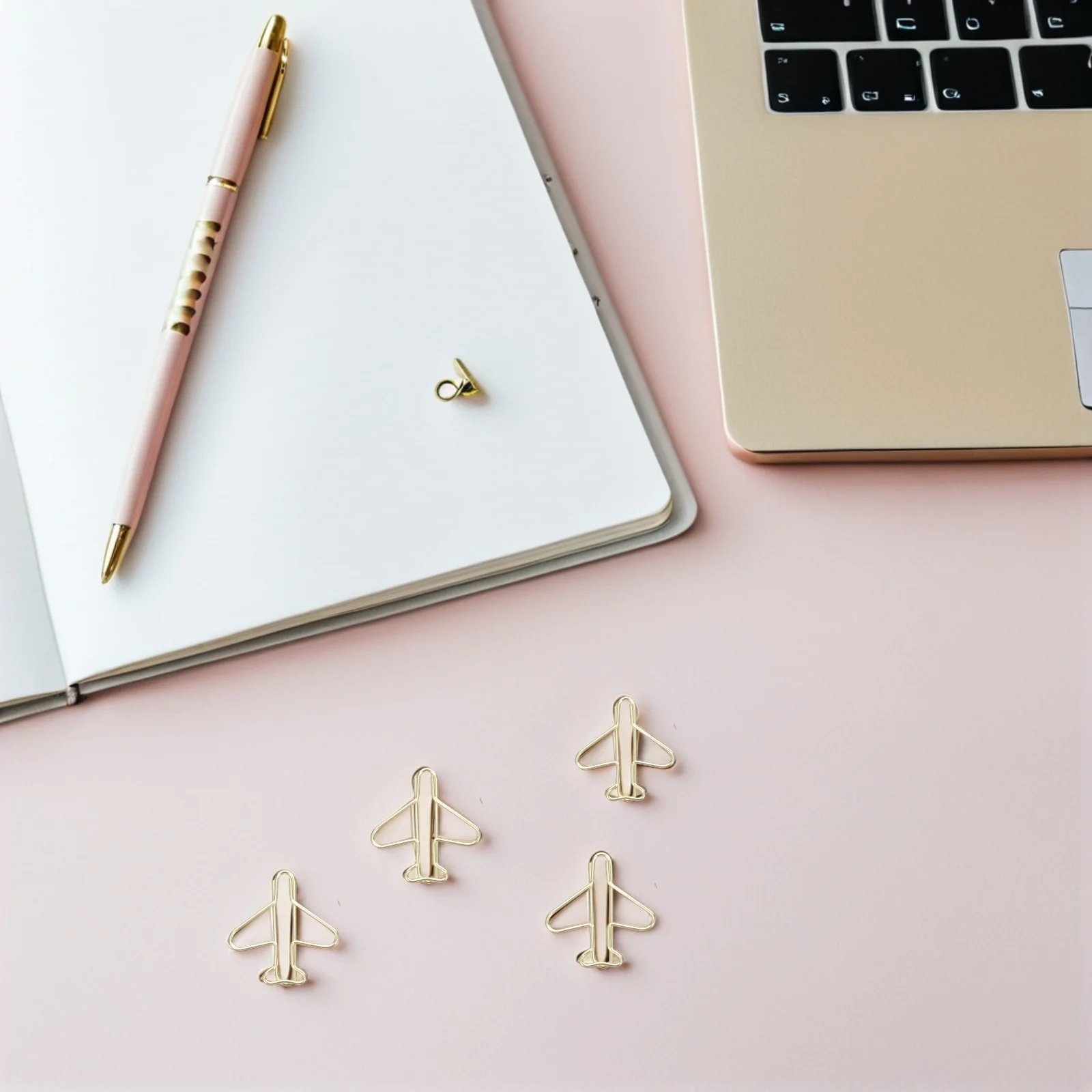 

Aircraft Paper Unique Airplane Design Electroplated Metal Decorative Document Organizer Cute Planner Bookmarks Miniature