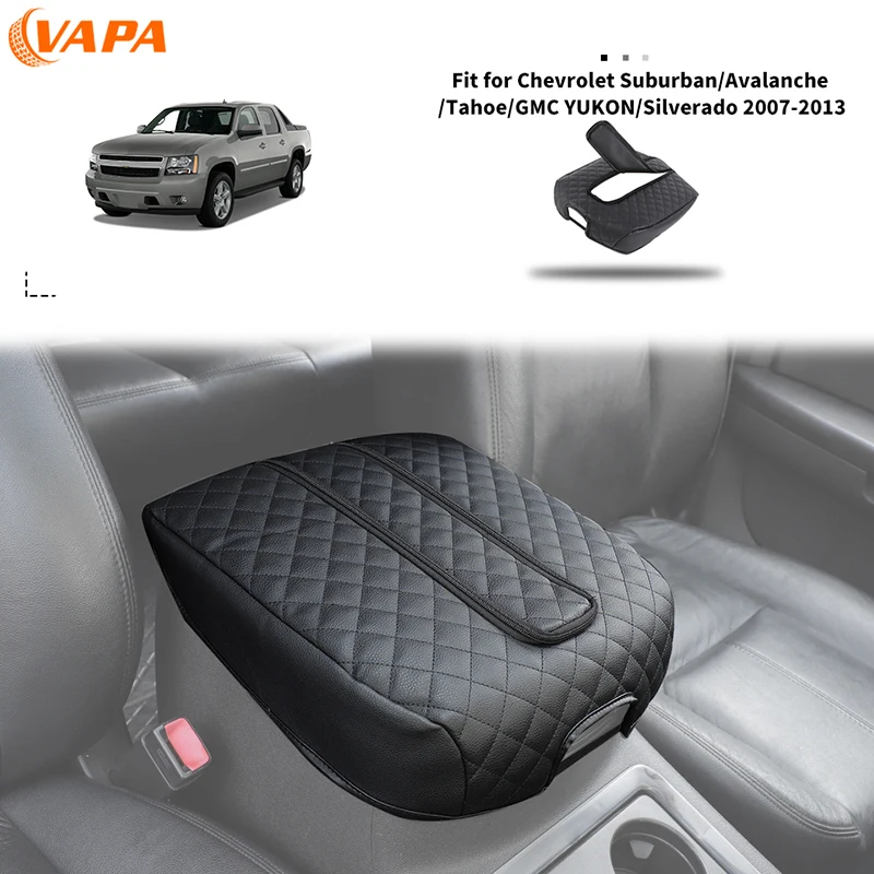 Car Armrest Box Leather Cover Dirt-Proof Protective for Chevrolet Suburban/Avalanche/Tahoe/GMC YUKON/Silverado 2007-2013