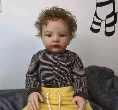 30" Vito Already Finished Reborn Baby Doll Hand-Rooted Hair Realistic Toddler Boy Toy