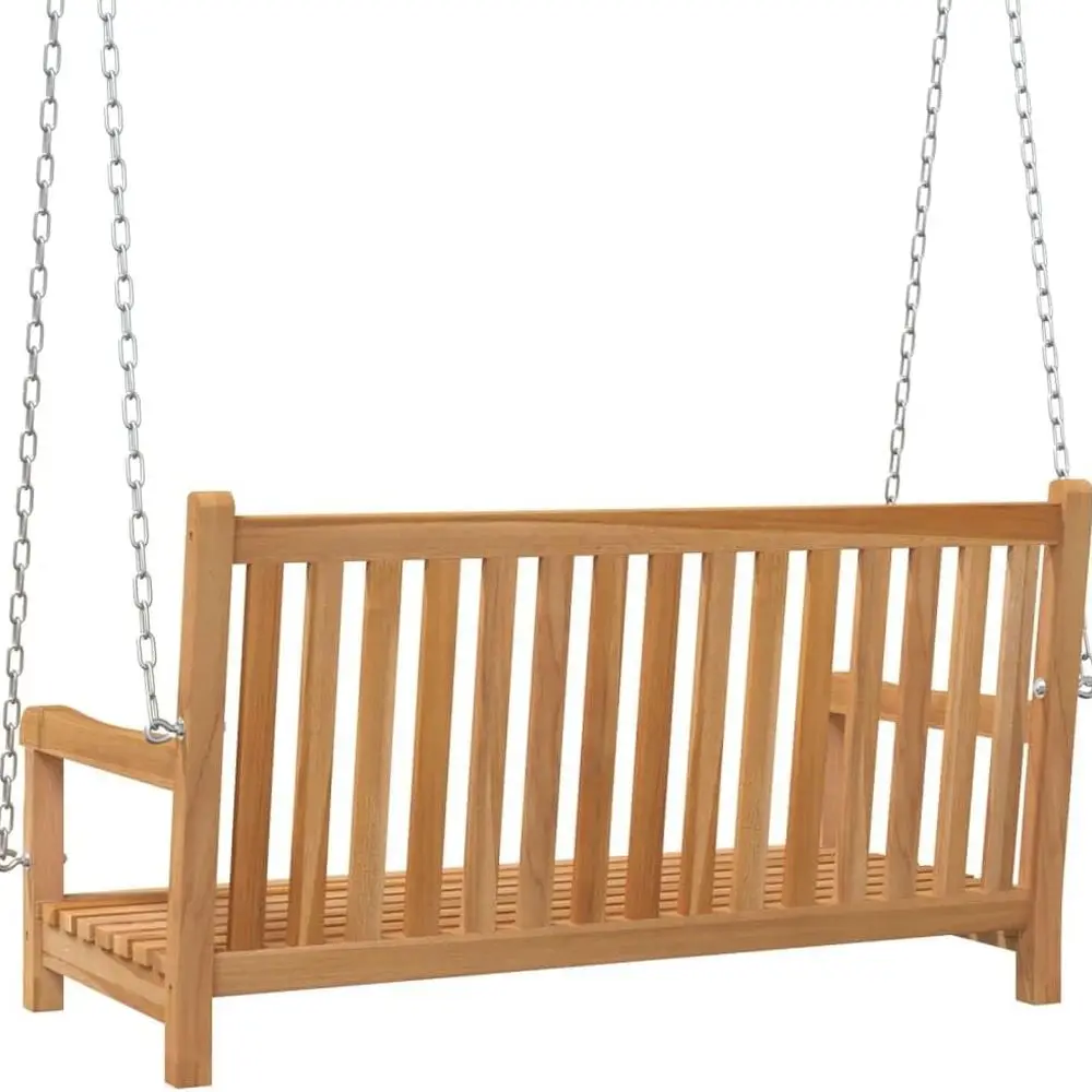 مقعد أرجوحة من خشب الساج في الهواء الطلق، 44.9x23.6x25.2، راحة الفناء للاسترخاء #4