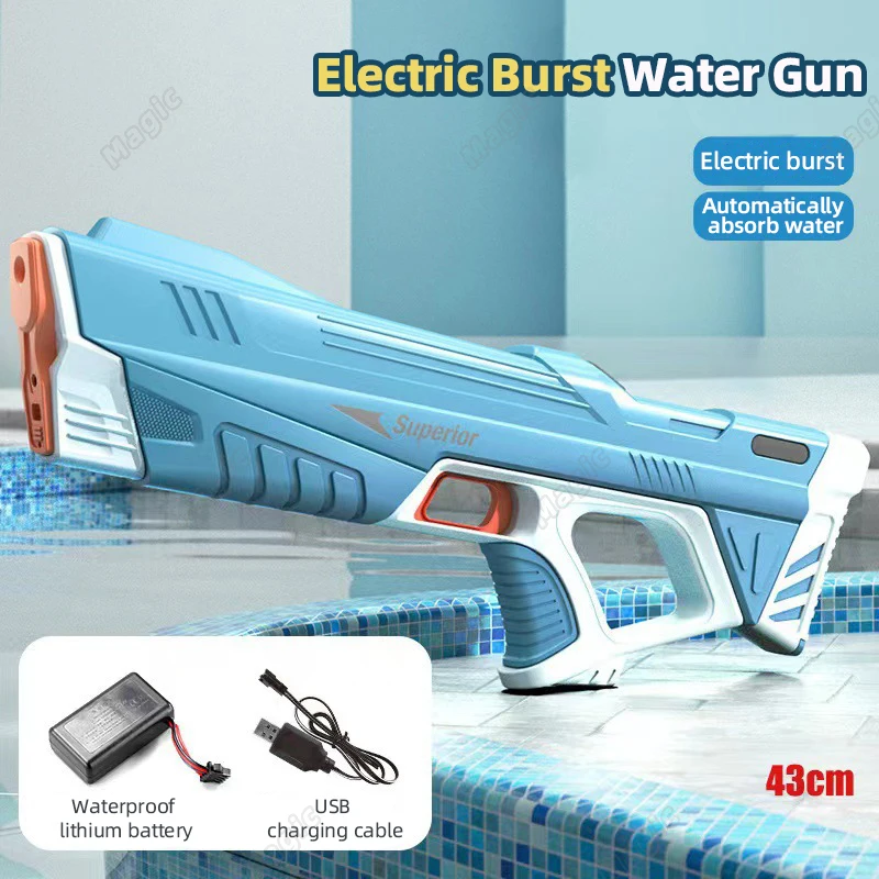 Summer Electric Water Gun Toys Bursts Children\'s High-pressure Strong Charging Energy Water Automatic Water Spray Children\'s Toy