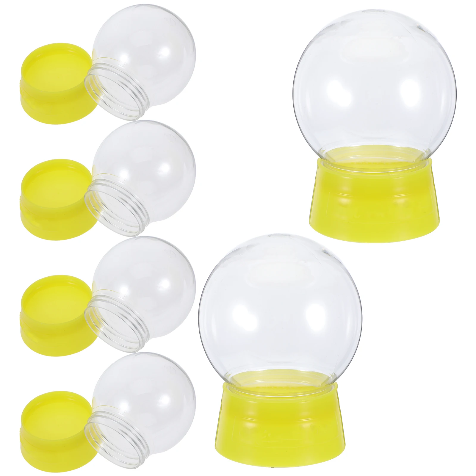 

6pcs Clear Snow Globe Diy Kit 270Ml Transparent Plastic Empty Snowglobes For Craft Home Party Decoration Repair Replacement