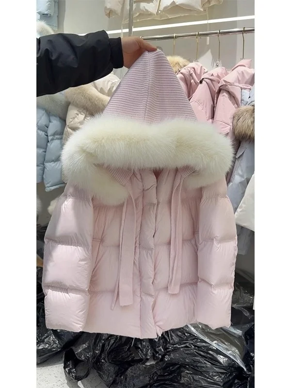 

Korean Sle Thiened Pink Fluffy Hooded Cotton Jaet Women's Autumn Winter New Sle Warmth Cotton Coat Outerwear