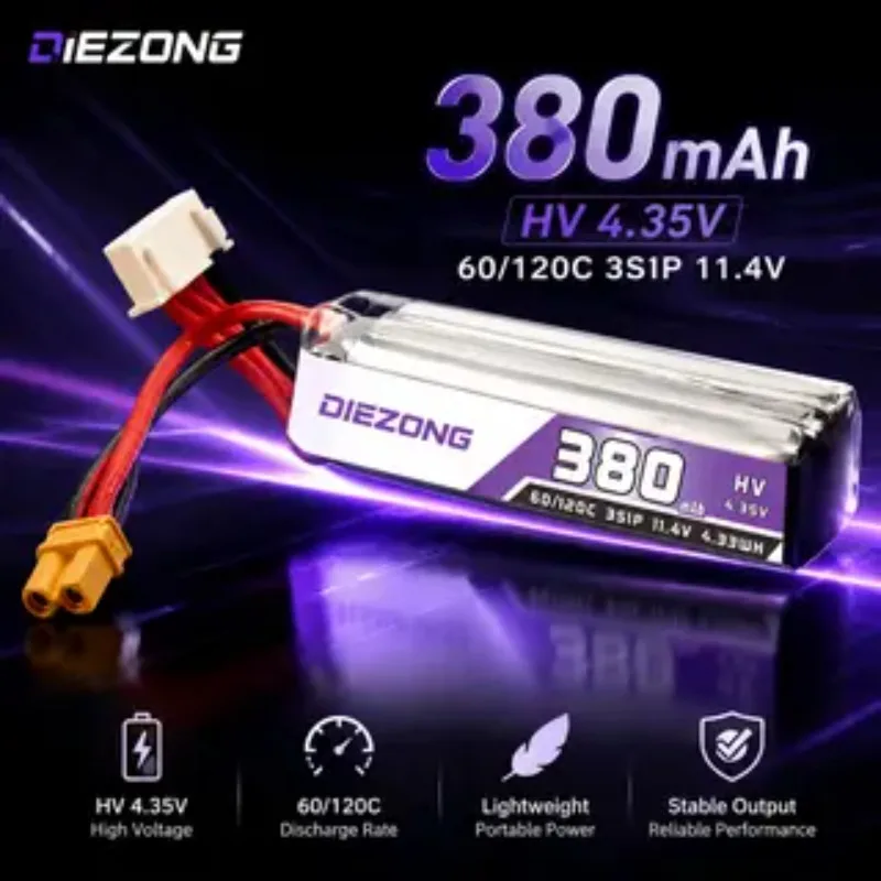 2026 NEW In Stock 380mAh 3S 11.4V 60C li-Lon battery High Magnification High-Quality Fast Charging