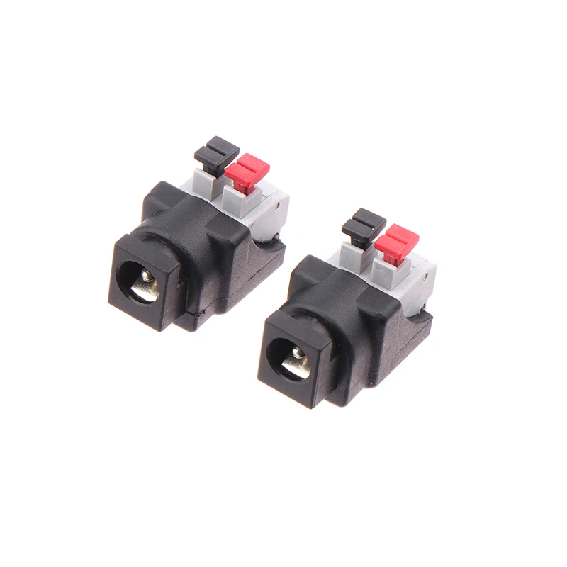 2Pcs Welding Free Clip Spring DC Connector 5.5*2.1MM Male Female Docking Plug DC Connector Adapter For LED Strip No Screw