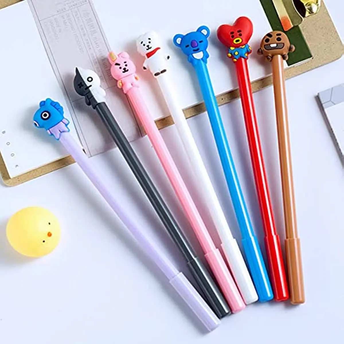 Imagem -02 - Canetas Animais dos Desenhos Animados Cute Cartoon Gel Canetas Meninos Meninas Adequado para Ferramentas de Escrita Kawaii School Supplies Papelaria 24 Pcs