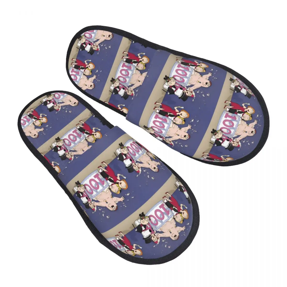 Custom Families House Slippers Women Soft Memory Foam Funny Cartoon Slip On Bedroom Slipper Shoes