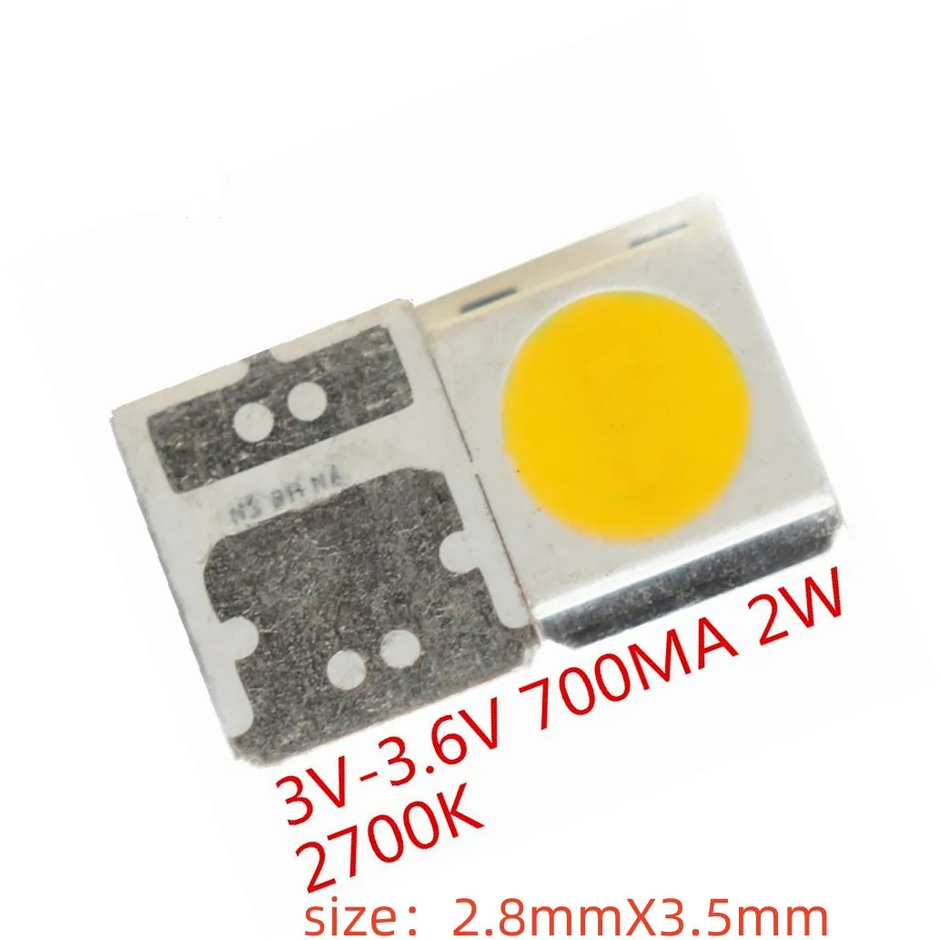 100PCS SMD LED 2835 Chips 3V-3.6V 2W 2700K 5000K CRI85 Beads For LED Lighting White Warm Surface Mount PCB Emitting Diode Lamp