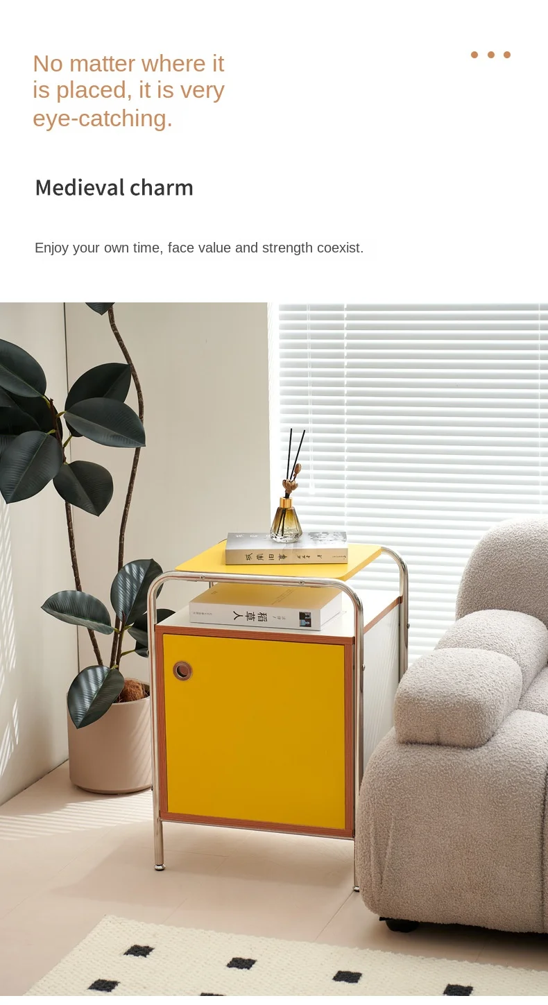 Korean Ins Style Antique Storage Cabinet Simple Bedside Table Side A Few Small Cabinet Modern Shelf Storage Cabinet