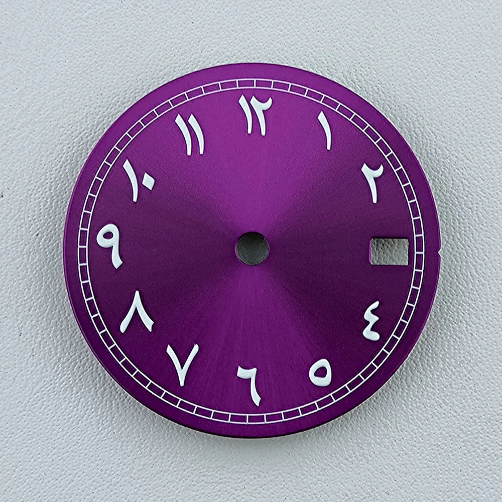 Movimento Assista Acessórios, logotipo verde, logotipo personalizado, adequado, 28,5mm, NH35, NH36 Dial, árabe