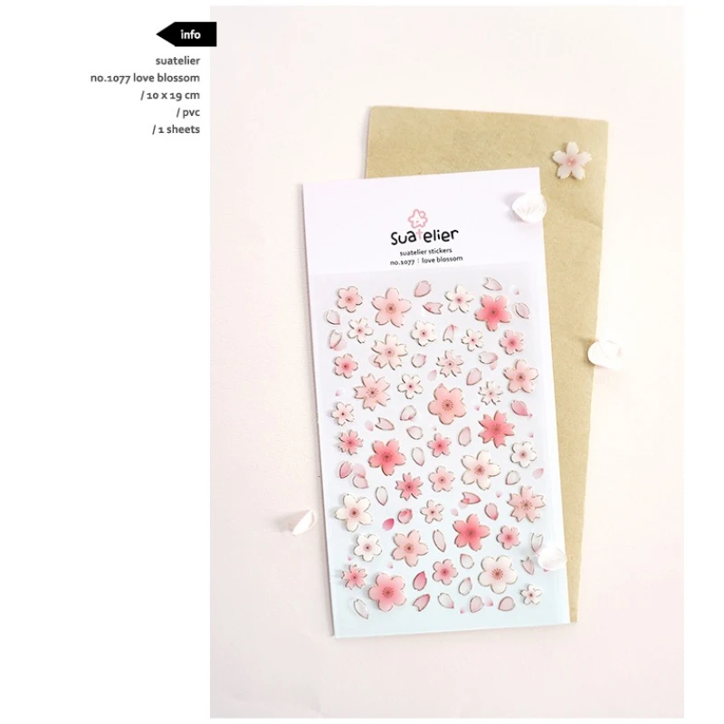 Korean Import Suatelier Brand Sonia Gold Foil Sakura  DIY Scrapbooking Diary Stationery Stickers Supplies