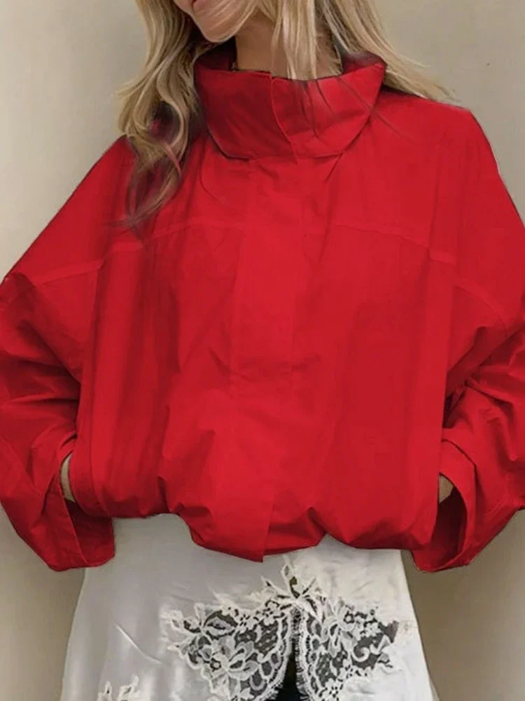Autumn Chic Turtleneck Jackets Womens Casual Long Sleeve Fashion Women Coats Zipper Fashion Lady Tops Elegant Women's Clothing