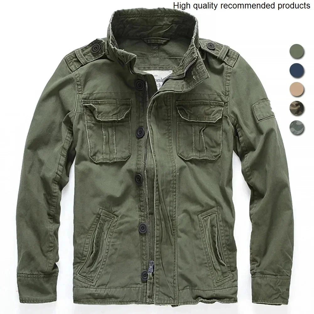 

Jacket Men M65 Denim Men Retro Cargo Jacketes Outdoor Multi Pockets Camo Tops Field Casual Fashion Hiking Coats Uniform
