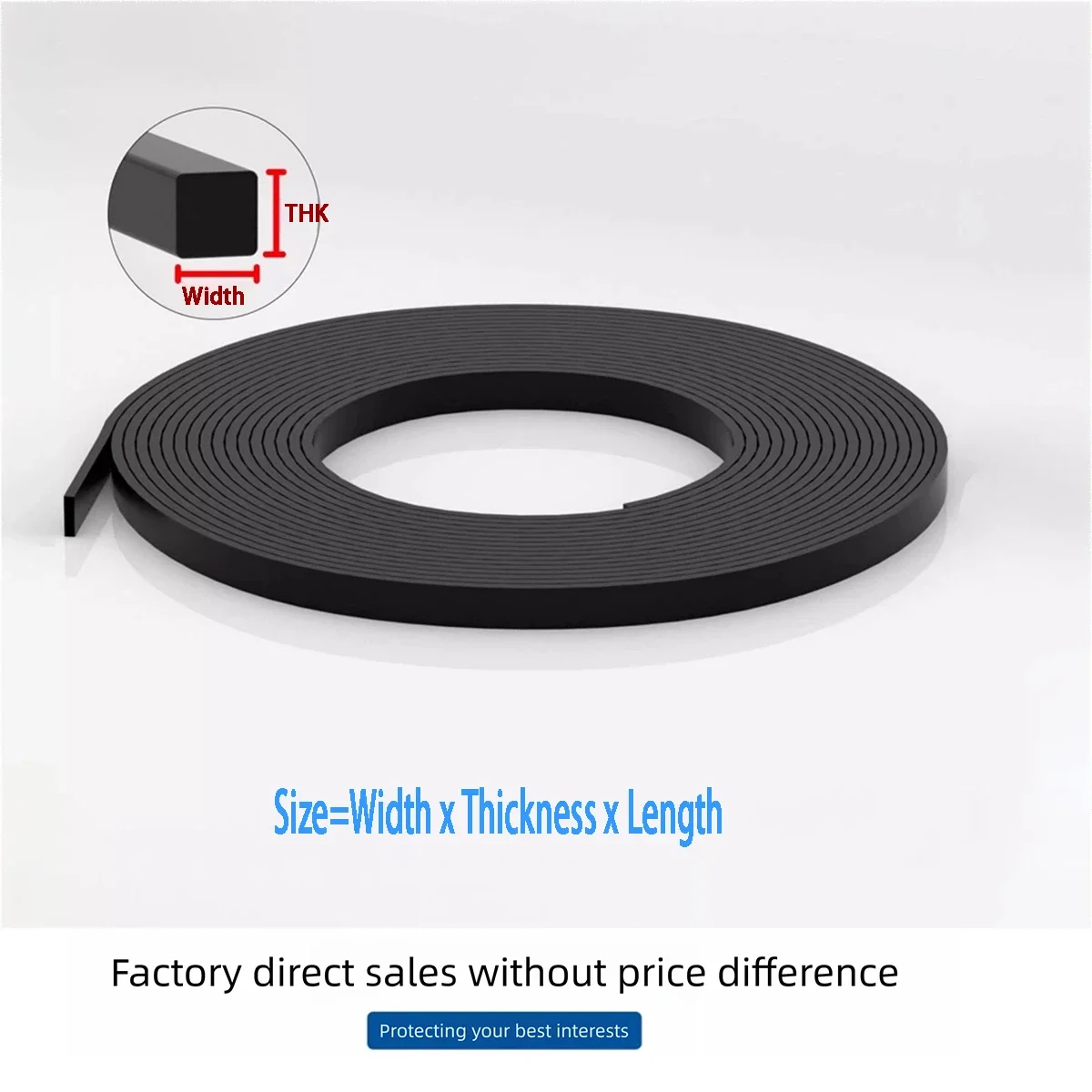 Fluorine Rubber Strip / Fluoroelastomer Strip - Acid & Alkali Resistant Oil Resistant Square Shape  For Industrial Sealing