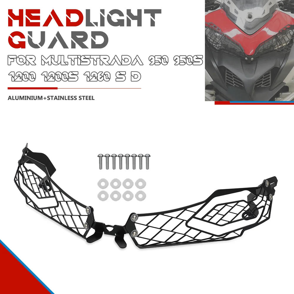 

For Ducati MULTISTRADA 950 1200 1260 S ENDURO PIKES PEAK 2015-2021 Motorcycle Headlight Headlamp Grille Shield Guard Protector