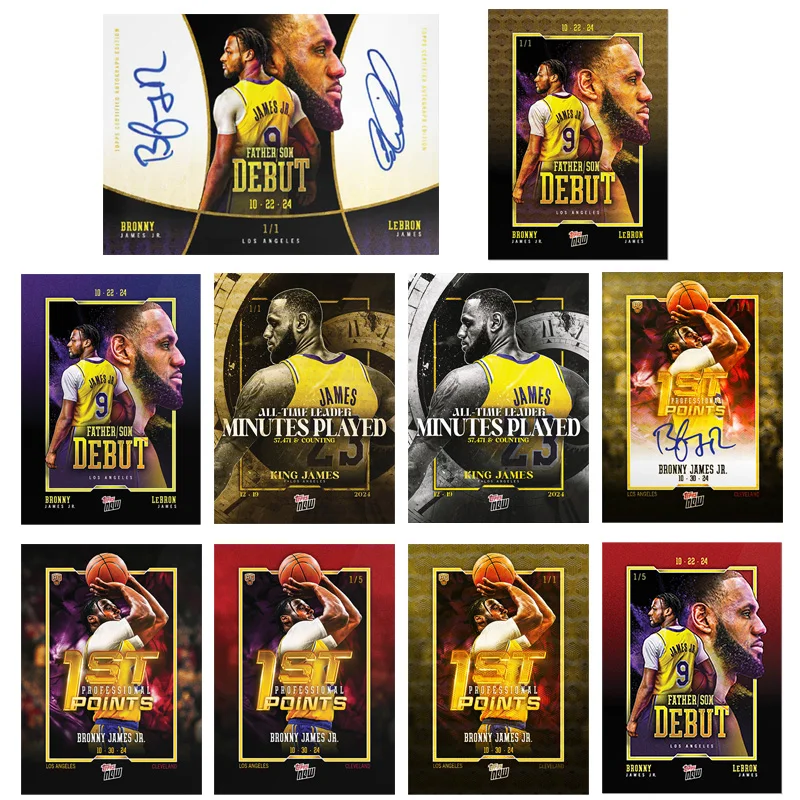 

Topps Now 2024-25 Леброн Джеймс Бронни Джеймс молодший Лейкерс Diy Домашняя баскетбольная звезда Автограф Коллекционные коллекционные карты Подарочная коллекция