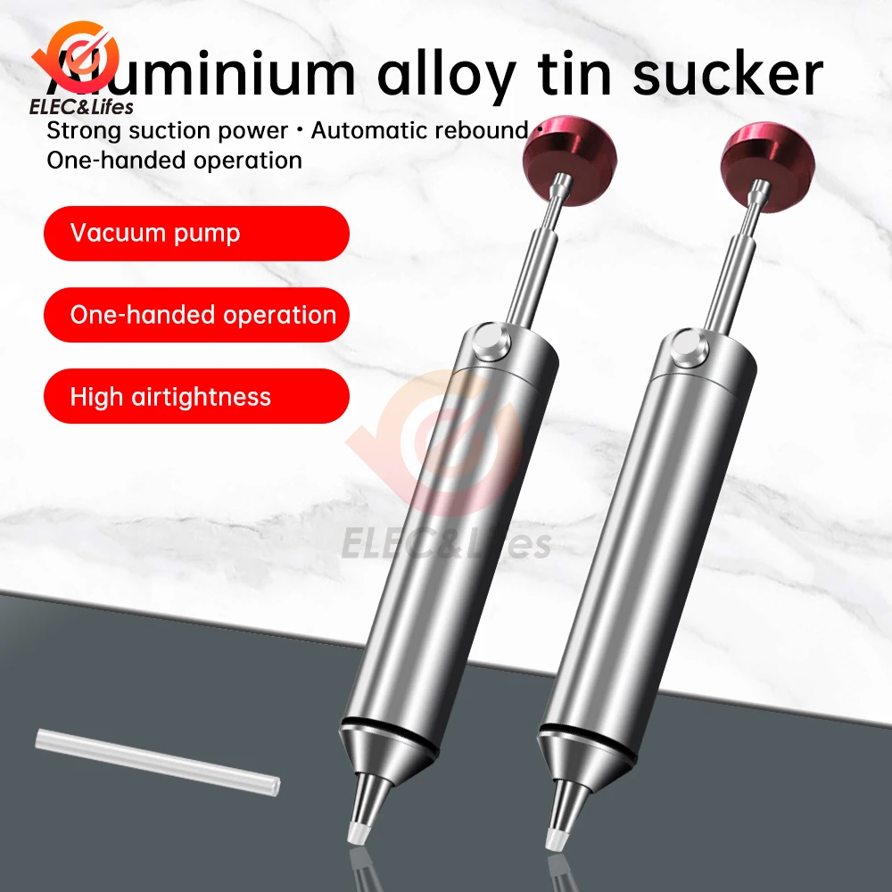 

Aluminium Desoldering Suction Pump Tool Solder Sucker Suction Tin Pen Removal Device Blue Vacuum Soldering Iron Desolder