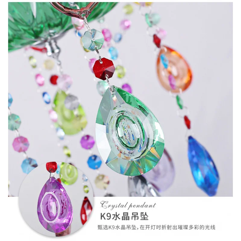 الحديثة ماكارون الملونة كريستال الثريا مصابيح تعليق للزينة كريستال ديكورا الإضاءة التيار المتناوب مضمون 100% كريستال قلادة مصباح #6