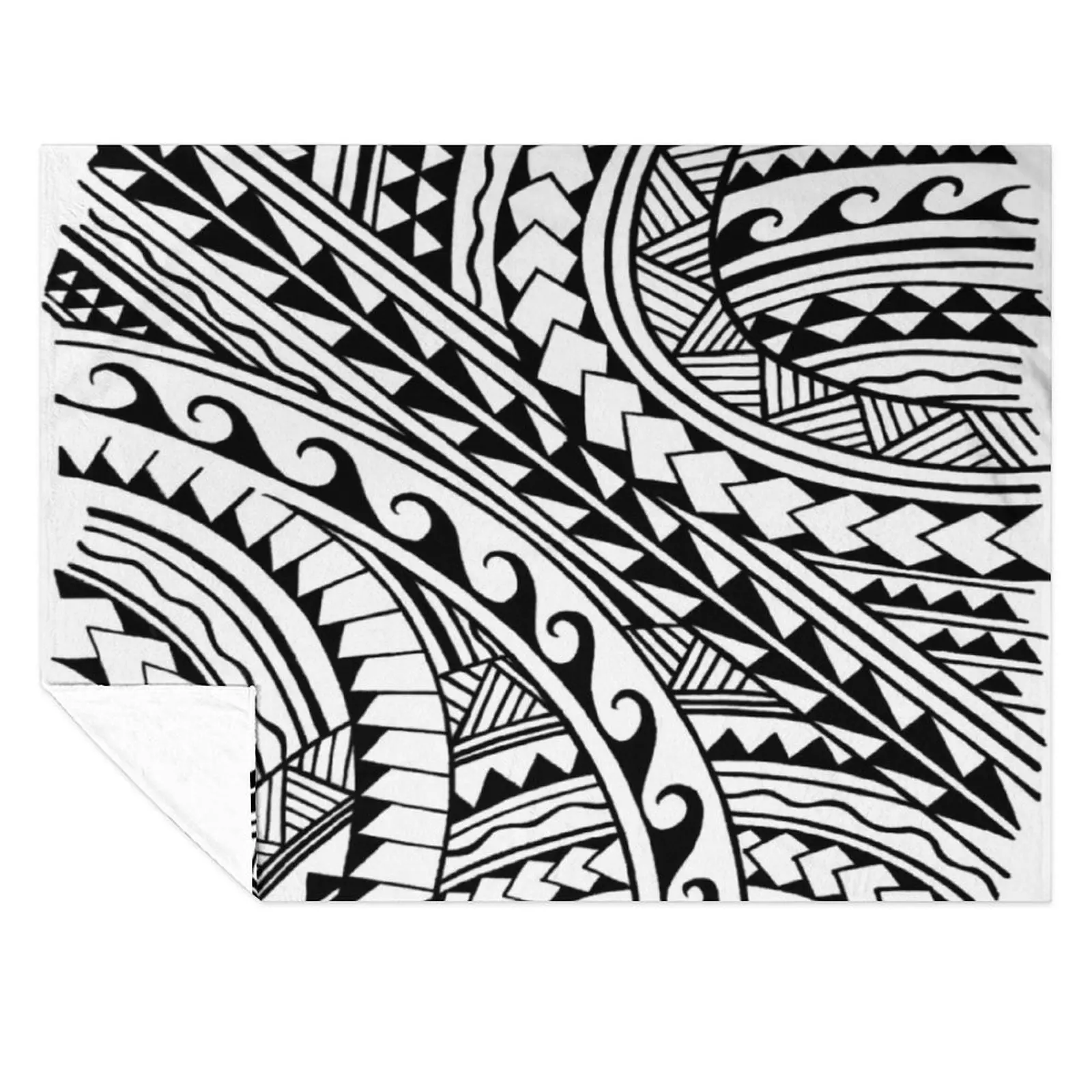 

Hand drawn polynesian tribal Throw Blanket Plaid Beautifuls Softest Blankets