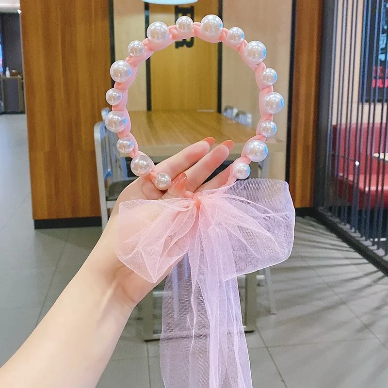 Fashion Kids Princess Headbands Sweet Pearl Mesh Hair Hoop for Girls Children Hair bands Toddlers Girl Hair Accessories